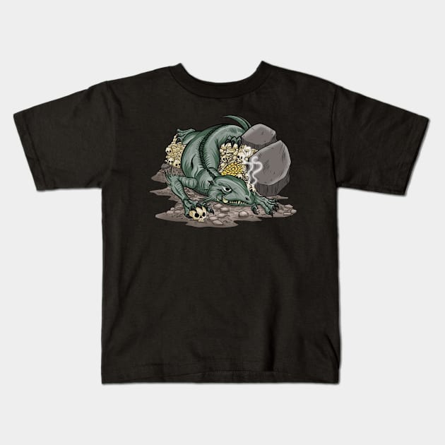 The Guardian of Gold: Fáfnir, the Nordic Mythology Dragon, Illustrated by Arthur Rackham Kids T-Shirt by Holymayo Tee